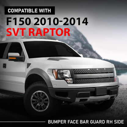 G-PLUS Front Right Bumper Face Bar Guard, Compatible with Ford F150 SVT Raptor 2010-2014, Passenger Side, AL3Z17E810A, FO1055180