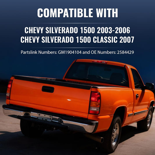 G-PLUS Tailgate Cap Top Protector Cover Molding Trim Compatible with 2003-2006 Chevy Silverado 1500/2007 Silverado 1500 Classic Replacement for GM1909104, 15932249