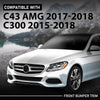 G-PLUS Front Bumper Trim Molding Chrome, Compatible with Benz C300 2015-2018, Silvery, 2058850123-PFM, 2058853123, MB1044123, 15731898