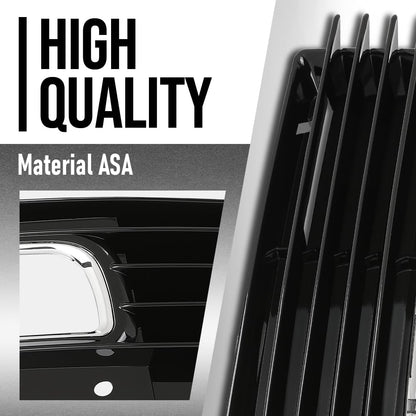 G-PLUS Front Bumper Fog Light Cover Grille Left & Right Compatible with Audi A8 D3 2008 2009 2010, Fit Audi A8 Quattro D3 2008-2010 4E0807680B, 4E0807679B Glossy Black