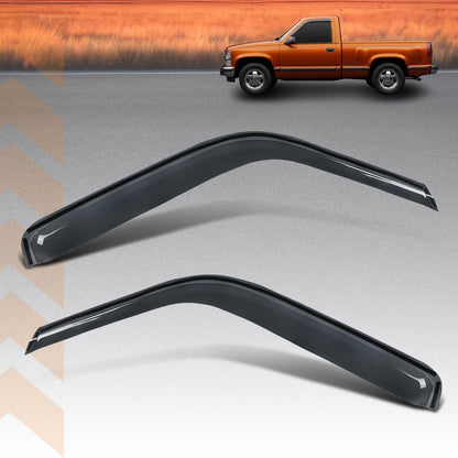 G-PLUS Out-Channel Mount Ventvisor Window Deflectors Compatible with Chevy/GMC C/ K1500/ 2500/3500 Standard Cab 1988-1999 2 PCS Smoky