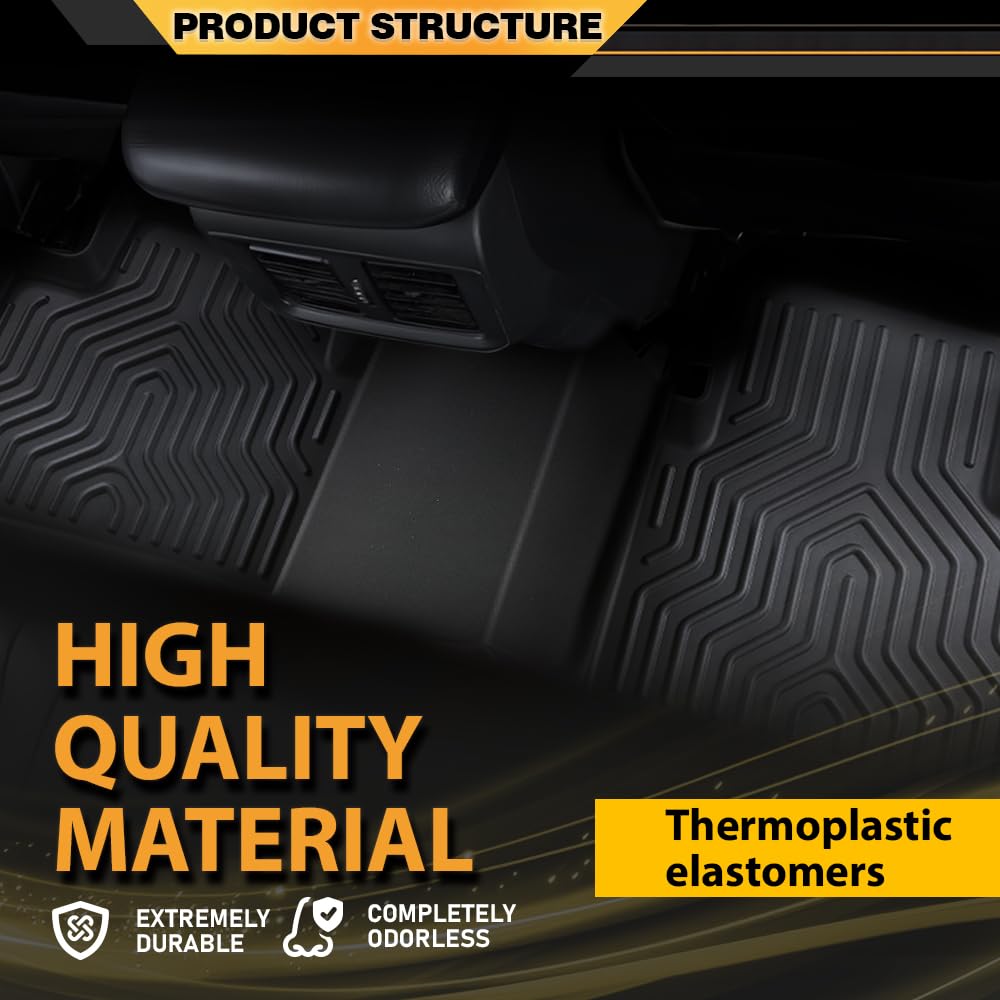 G-PLUS TPE Cargo Liner, Compatible with Nissan Rogue 2021-2024 2025(No Sport Models), All Weather Full Cover Protection 1st & 2nd Row, 3PCS