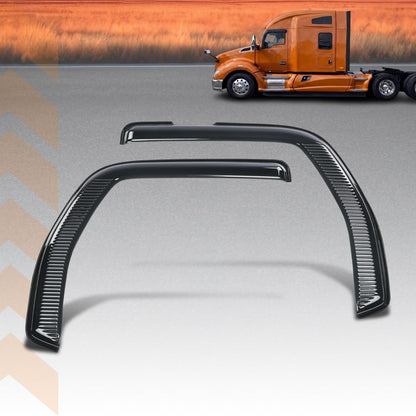G-PLUS Tape-On Window Visors Deflector Rain Guard Compatible with Kenworth T680 T880 2012-2018 | High-Wind Resistant | Rain & Fog Protection | Clear View | Window Friendly | Smoky