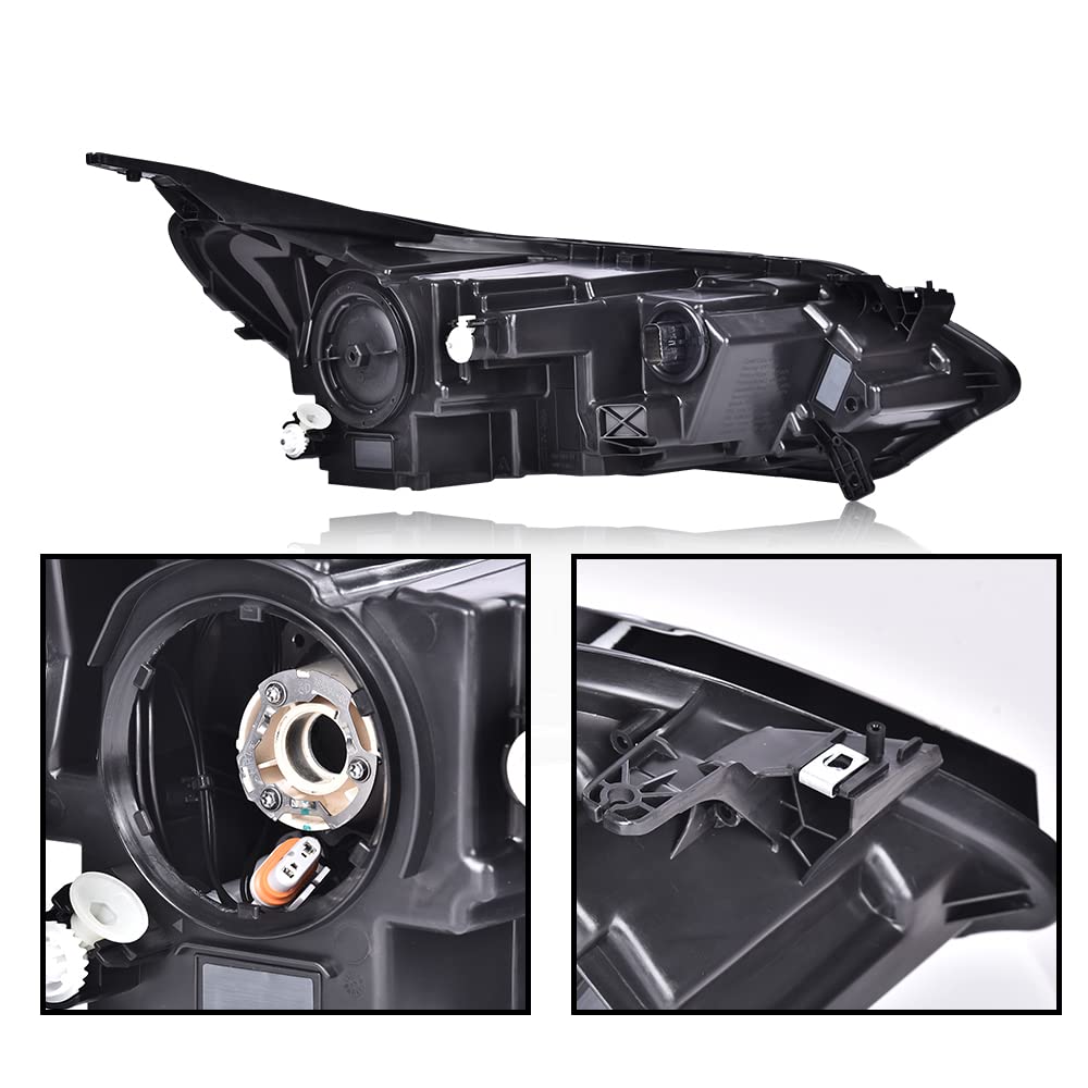 G-PLUS LED Headlights Assembly Compatible with Chevy Equinox 2018 2019 2020 w/Factory HID/Xenon,Left & Right Headlamps Clear Lens Black Housing Amber Reflector,faros delanteros