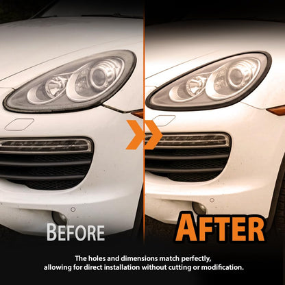 G-PLUS Rubber Sealing Trim Headlamp Decorative Strip Compatible with Porsche Cayenne 2011-2014 Black