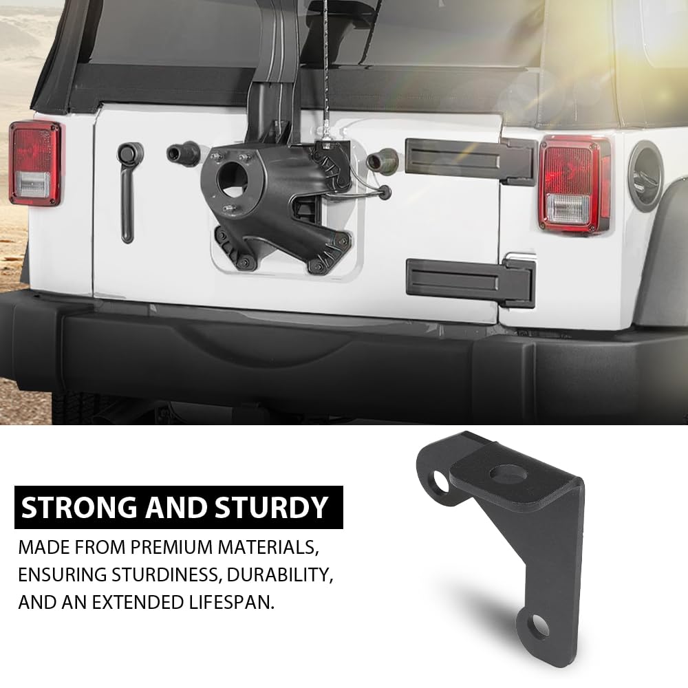 G-PLUS Steel CB Antenna Spare Tire Mount Bracket, Compatible with Jeep Wrangler JK & JKU 2007-2018