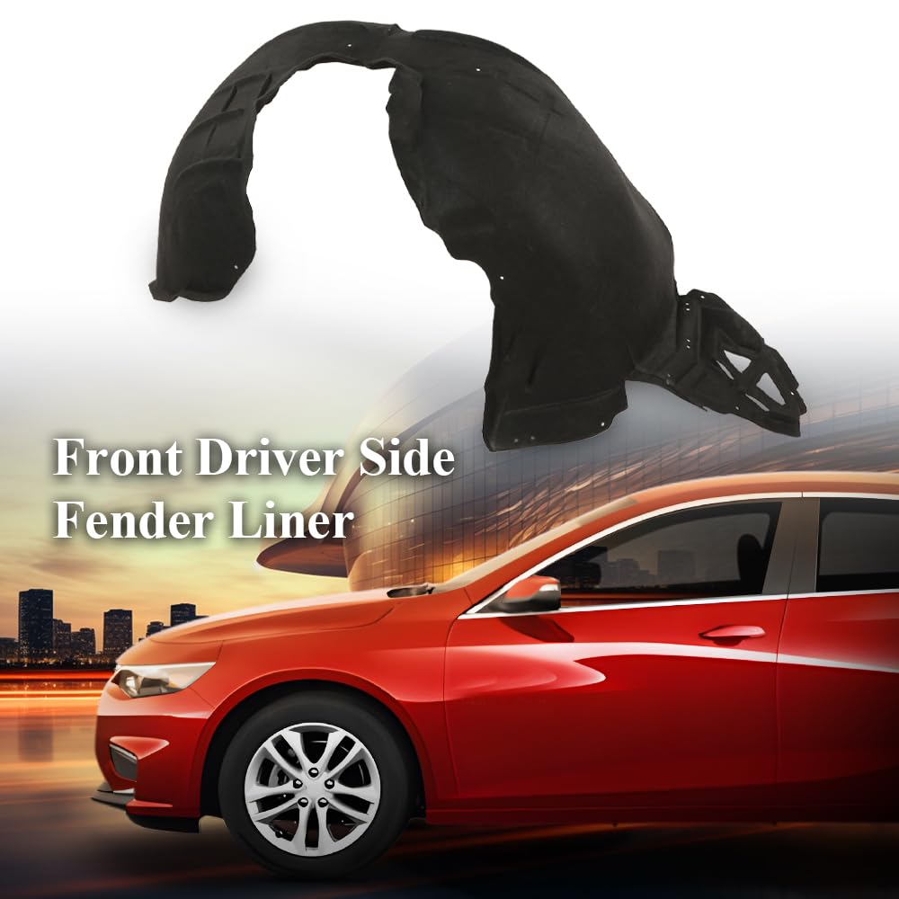 G-PLUS Front Fender Liner Left Driver Side Compatible with Chevy Malibu (submodel: L, LS, LT, Premier) 2016-2018 84062808 GM1248279