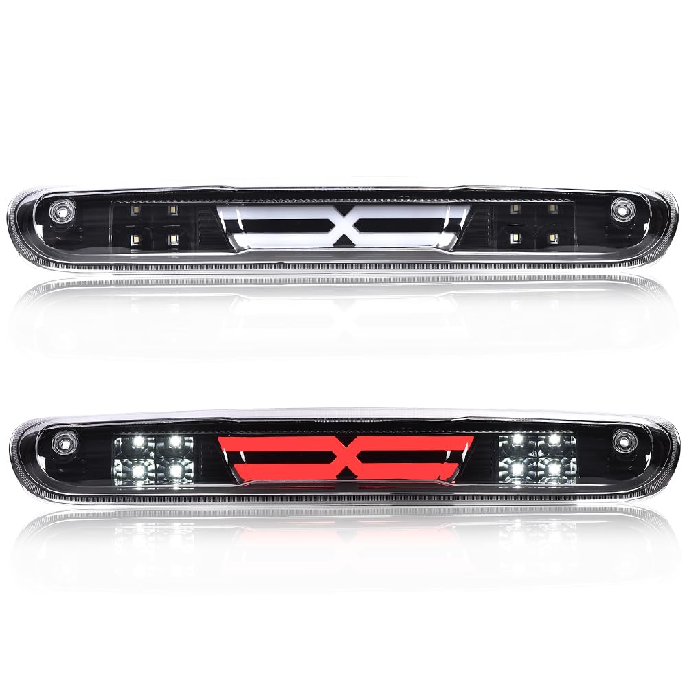 G-PLUS LED Third Brake Light Compatible With 2007-2014 Chevy Silverado/GMC Sierra,3RD LED Bar Brake/Cargo Light,Type X Clear lens Black Housing Amber Reflector