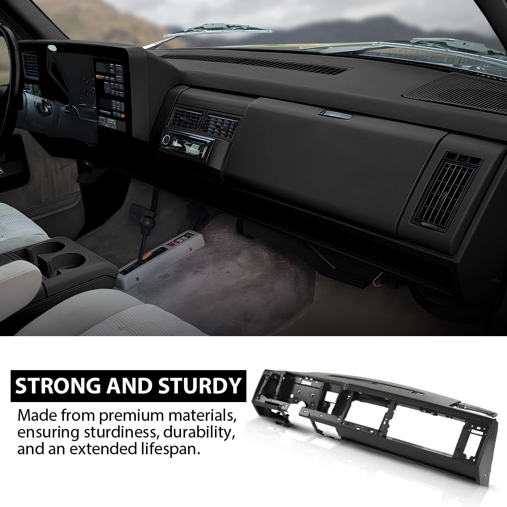 G-PLUS Dash Dashboard Core Compatible with 1988-1994 Chevy & GMC Truck Fit 1992 1993 1994 Chevy Blazer GMC Yukon Suburban Black ABS