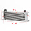 G-PLUS 13 Row AN10-10AN Universal Aluminum Engine Transmission Oil Cooler Silver