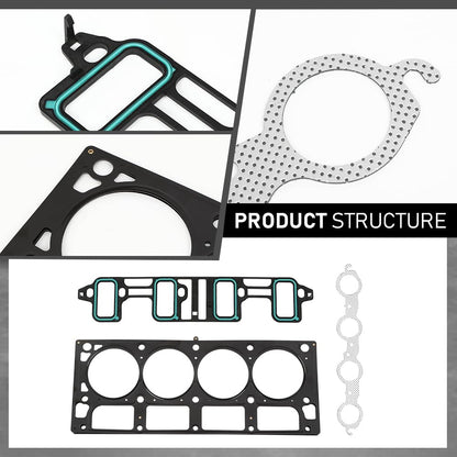 G-PLUS Head Gasket Set Compatible with Chevy Silverado Express Suburban GMC Sierra Yukon 6.0L 6.2L 2007-2019, for Cadillac Escalade 2009, for Hummer H2 2008-2009, HS26192PT-5