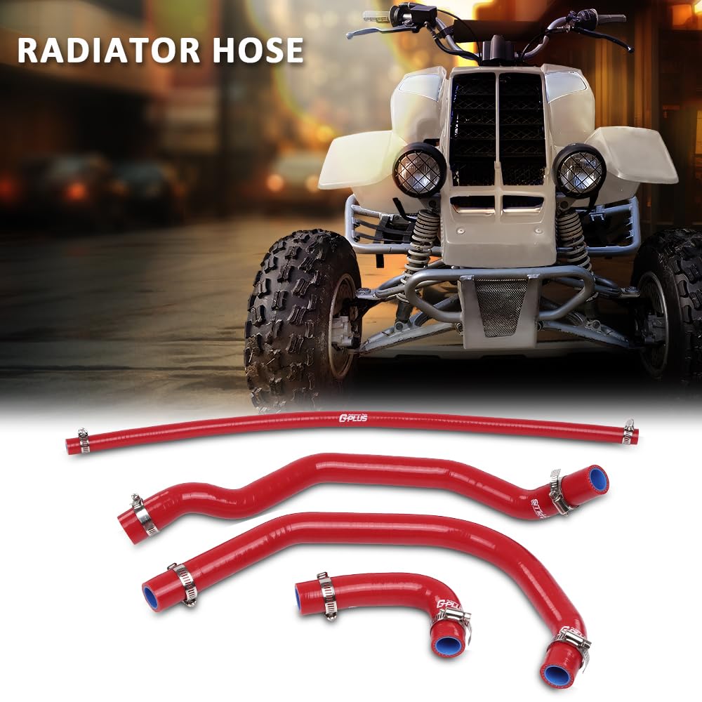 G-PLUS Silicone Radiator Hose Kit Compatible with Yamaha Banshee 350 YFZ350 1987-2006 Red