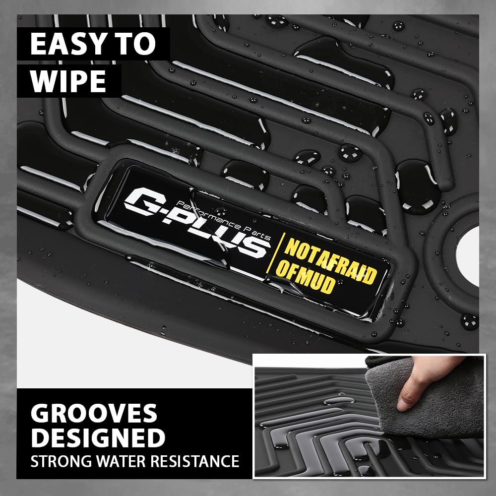 G-PLUS Floor Mats 3PCS Compatible with Honda CRV 2023 2024 2025(Include Hybird), TPE All Weather Full Cover Protection 3 Piece Black