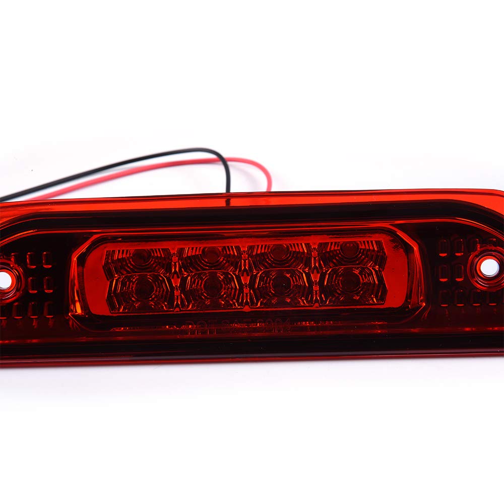 G-PLUS LED Third 3rd Brake Cargo Light Compatible With 1999-2004 Grand Cherokee,Rear Roof Center High Mount Stop Tail Light Replacement (Chrome Housing Red Lens)