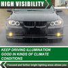 GPLUS Bumper Fog Lights W/bulb Compatible With 2006-2008 BMW E90 325i 328i 330i 335i, Driver & Passenger Side Bumper Mounted Fog Lamps (Clear lens) neblineros para autos delantero faros antiniebla