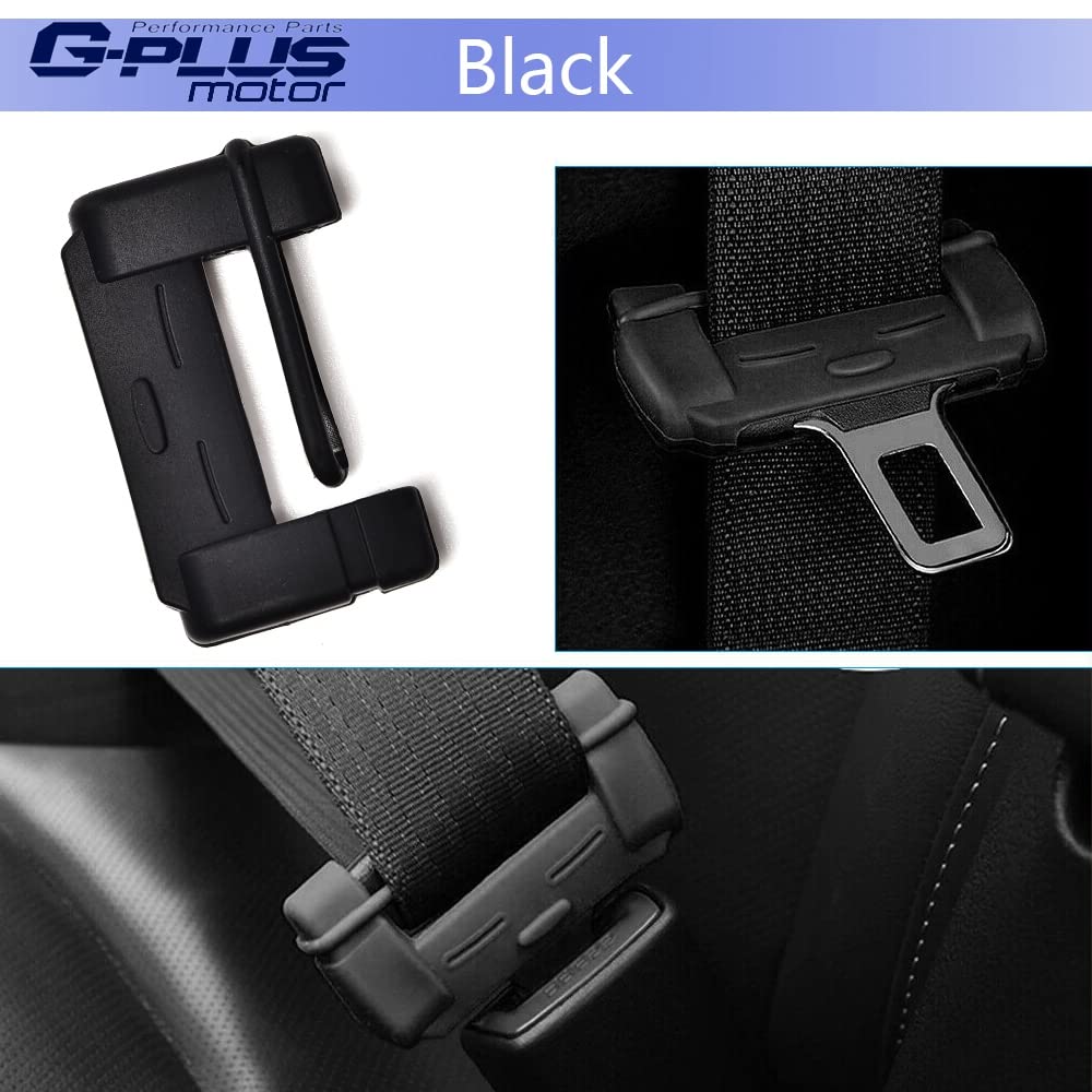 G-PLUS Universal Seat Belt Buckle Cover Replacement For Auto Car Seat Belt Buckle Clip Protector Trim Silicone Safety Accessories (Black)