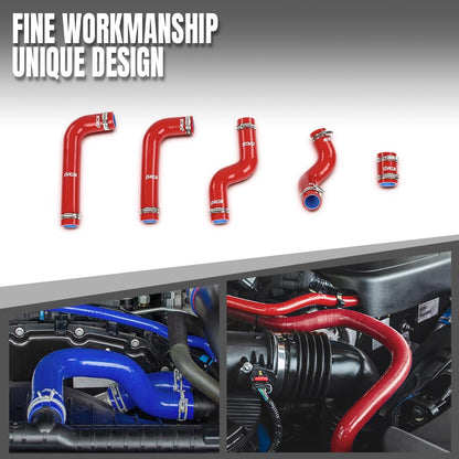 G-PLUS Silicone Radiator Hose Compatible with BMW 1600/1602/1800/1802/2002 Ti/Tii/Turbo 1966-1976 Red 5 Pcs