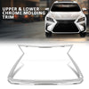 G-PLUS Upper & Lower Chrome Grille Molding Trim Compatible with LX RX350 RX450h 2016-2019/RX350L RX450hl 2018-2019 LX1210114, LX1202110, 531210E120, 531220E060 Silver