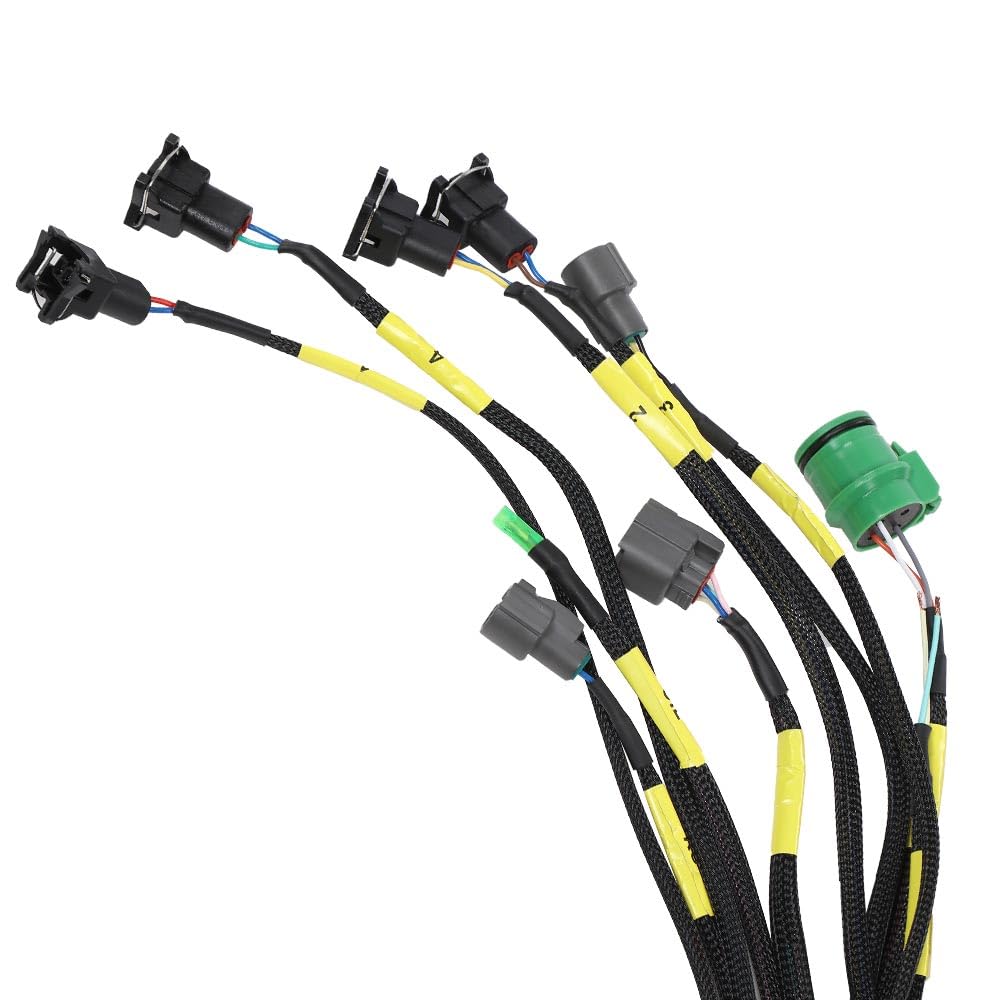 G-PLUS Tucked Engine Harness Fit Honda Civic Integra B16 B18 D16&B/D-Series OBD1 Tucked Budget Engine Harness w/OBD1 Dist/Inj/Alt & 92-95 ECU Plugs CNCH-0BD1-1