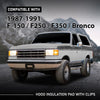 G-PLUS Black Hood Insulation Pad with Clips Compatible with Ford F150 F250 F350 Bronco 1987-1991