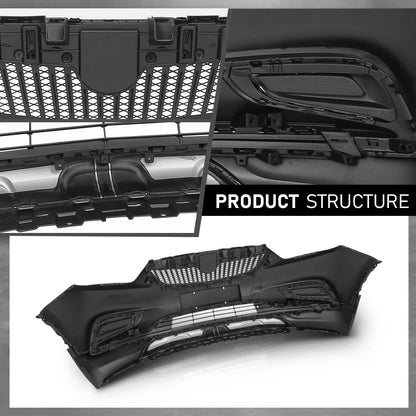 G-PLUS Front Bumper Cover Grille Compatible with Buick Encore 2017 2018 2019 2020 2021, Primed Black