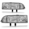G-PLUS Headlights Assembly Fit Chevy Blazer Base LS LT Trailblazer Xtreme ZR2 S10 ZR5 SS Xtreme 1998-2005 Bumper Headlamps Clear Lens Chrome Housing Clear Reflector,faros delanteros