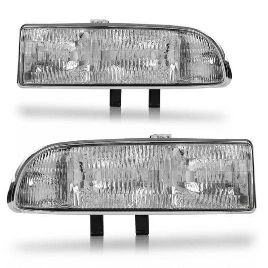 G-PLUS Headlights Assembly Fit Chevy Blazer Base LS LT Trailblazer Xtreme ZR2 S10 ZR5 SS Xtreme 1998-2005 Bumper Headlamps Clear Lens Chrome Housing Clear Reflector,faros delanteros