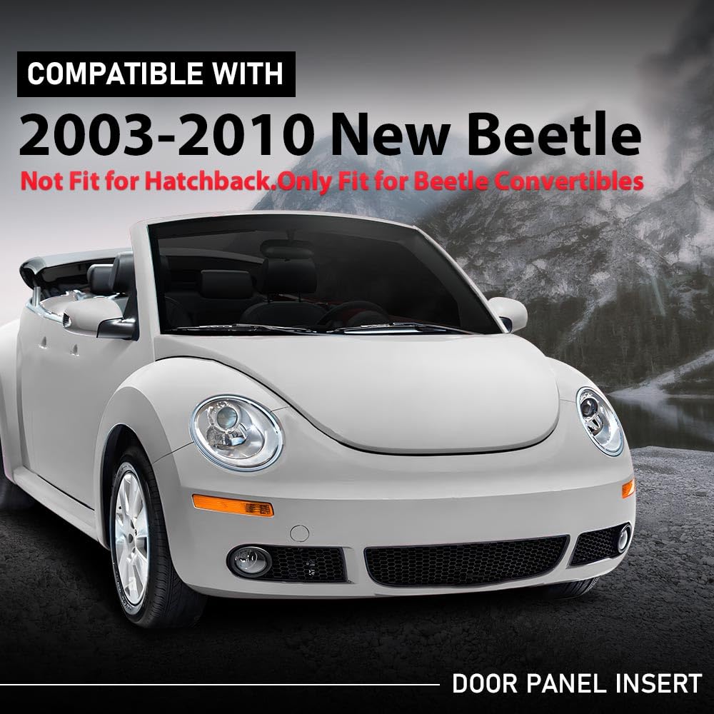 G-PLUS Door Panel Insert Gray Compatible with Volkswagen New Beetle 2003-2010, Not Fit for hatchback, Only Fit for Beetle Convertibles