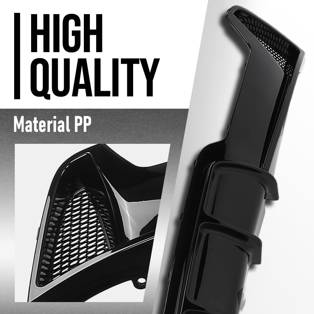 G-PLUS Rear Diffuser Compatible with BMW 4 Series F32 F33 F36 2014-2020 (w/M Sport Bumper), Fit BMW F32 4 Series 2 Door Coupe 2014-2019 M Performance Style (Single Sided Dual Output) Glossy Black