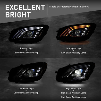G-PLUS LED Headlight Left Driver Compatible with Benz S560 S450 S63 2018 2019 2020 A2229062105, A222 906 2105 Black