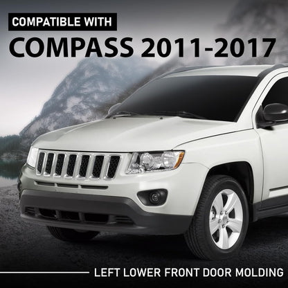G-PLUS Left Lower Front Door Molding Compatible with Jeep Compass 2011-2017 Black 5182563AB