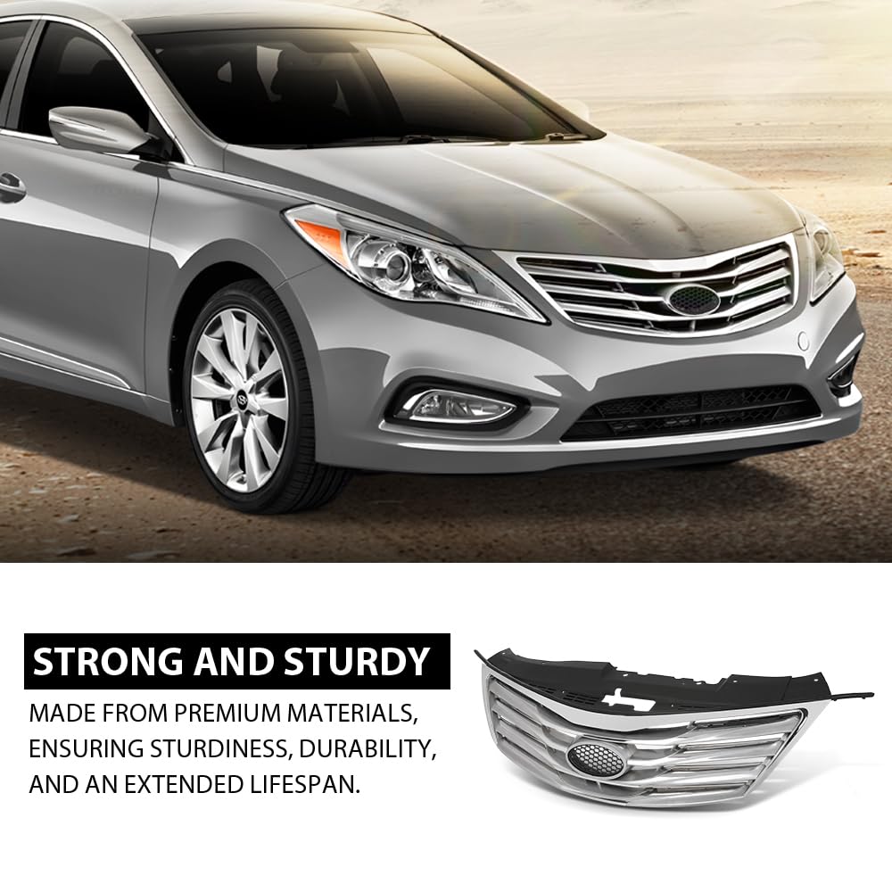 G-PLUS Front Bumper Radiator Grille Chrome Compatible with Hyundai Azera 2012-2014 863503V000