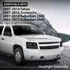 G-PLUS Headlights Assembly Projector Factory Headlamps Compatible with Chevy Tahoe Suburban 2007-2014 Smoky Lens Black Housing Clear Reflector Left & Right Bumper Head Light,faros delanteros