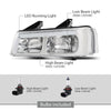 G-PLUS LED Headlights Headlamps Fit Chevy Express GMC Savana 1500 2003-2014, Fit Chevy Express GMC Savana 2500 3500 2003-2023 Bumper Headlamp Clear Lens Chrome Housing,faros delanteros Assembly