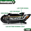 G-PLUS Headlights Assembly Compatible with 2018 2019 2020 Honda Accord Halogen High Beam Headlamps Chrome Signal Headlights (Black Passenger & Driver Side(Left+Right)), faros delanteros