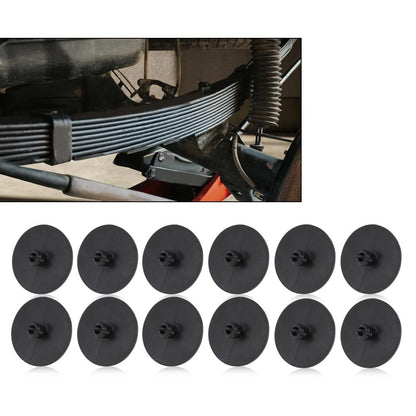 G-PLUS 12PCS 2" Leaf Spring End Tip Pad Compatible with Most Pickup Trucks, Anti Squeak Insert Cushion, Plastic Silencer Block Round