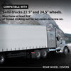 G-PLUS Rear Wheel Cover Axle 33mm Spiked Hub Cover Kit Compatible with Semi-Trucks 22.5" and 24.5" Wheels ABS Plastic Black