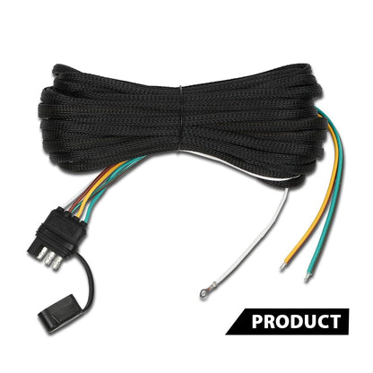 G-PLUS 22Ft 4 Pin 5 Wire Flat Trailer Wiring Harness Kit Copper Wire Wishbone Style Fit for Boat ATV Trailer Tail Light