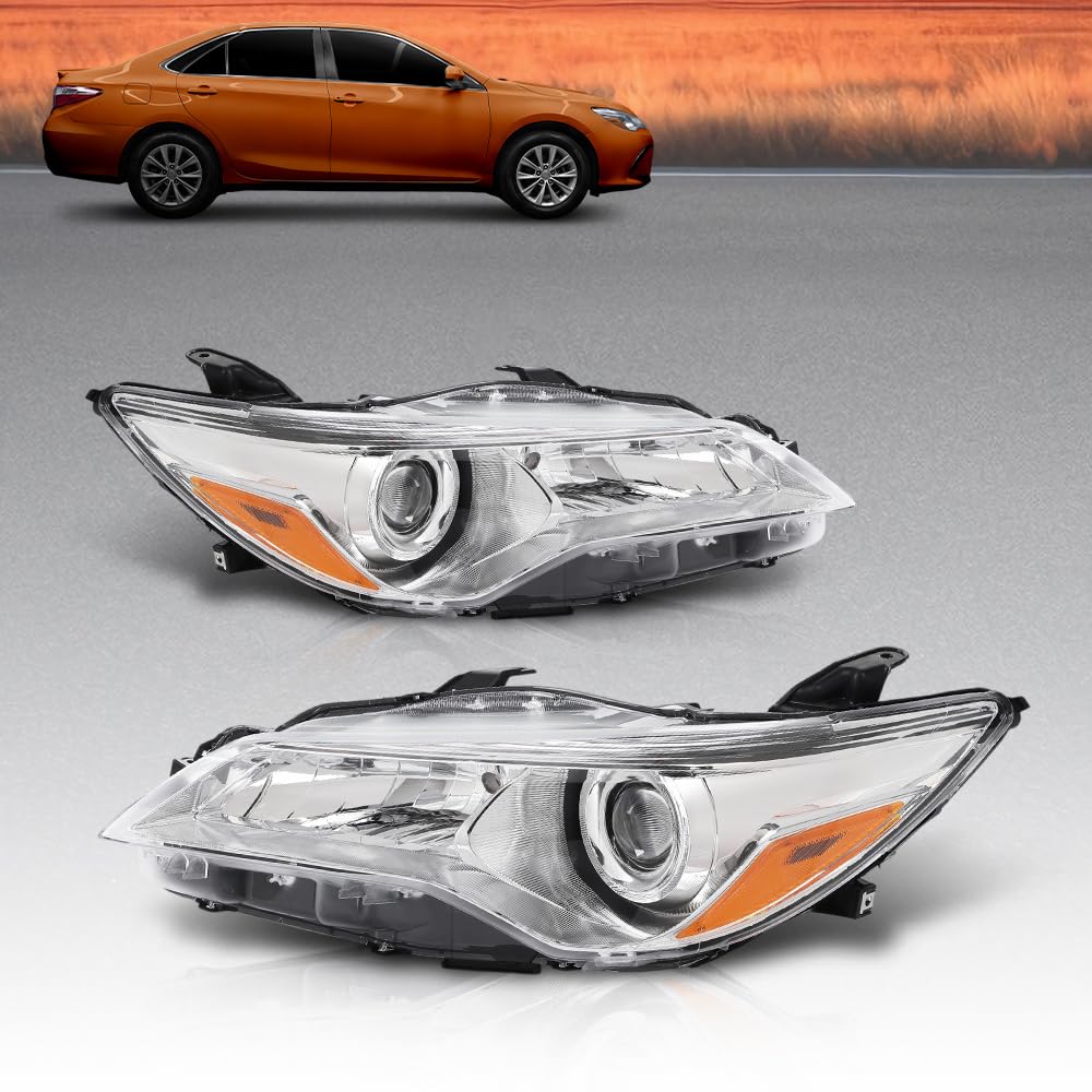 G-PLUS Headlights Headlamp Left and Right Side Compatible with Toyota Camry 2015-2017 8115006860, TO2502222, 209610009 OEM Fit No Modification Needed White