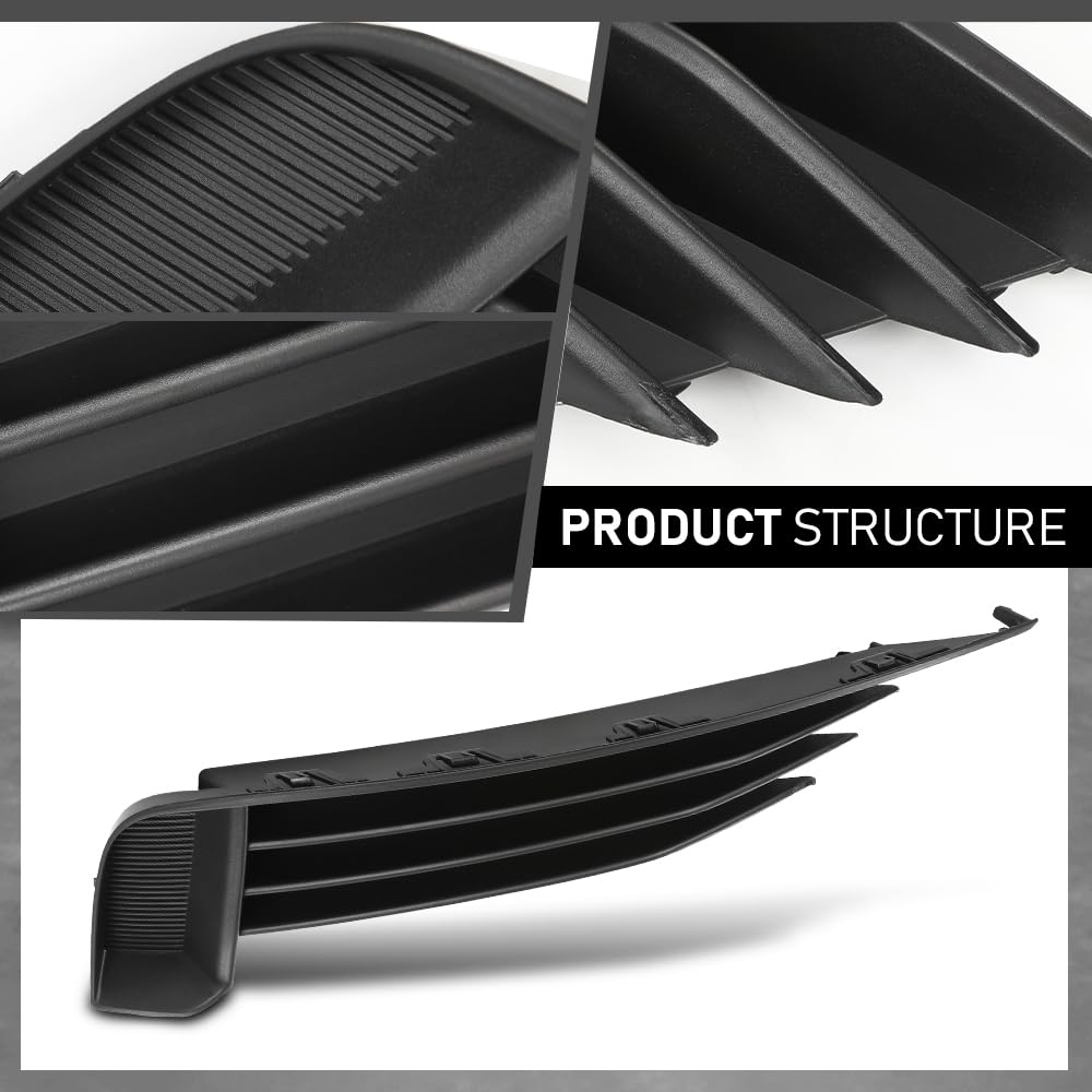 G-PLUS Pair Front Lower Bumper Grilles Covers, Compatible with Audi A3 S3 2013-2017, Left Driver & Right Passenger Side 2PCS, 8V5807682, 8V5807681
