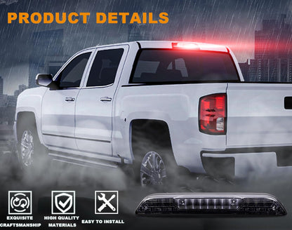 G-PLUS LED 3rd Third Brake Light Compatible with Ford F150 2015-2020 High Mount Brake Light Tail Cargo Lamp Clear Lens Black Housing FL3Z13A613A FL3Z13A613B