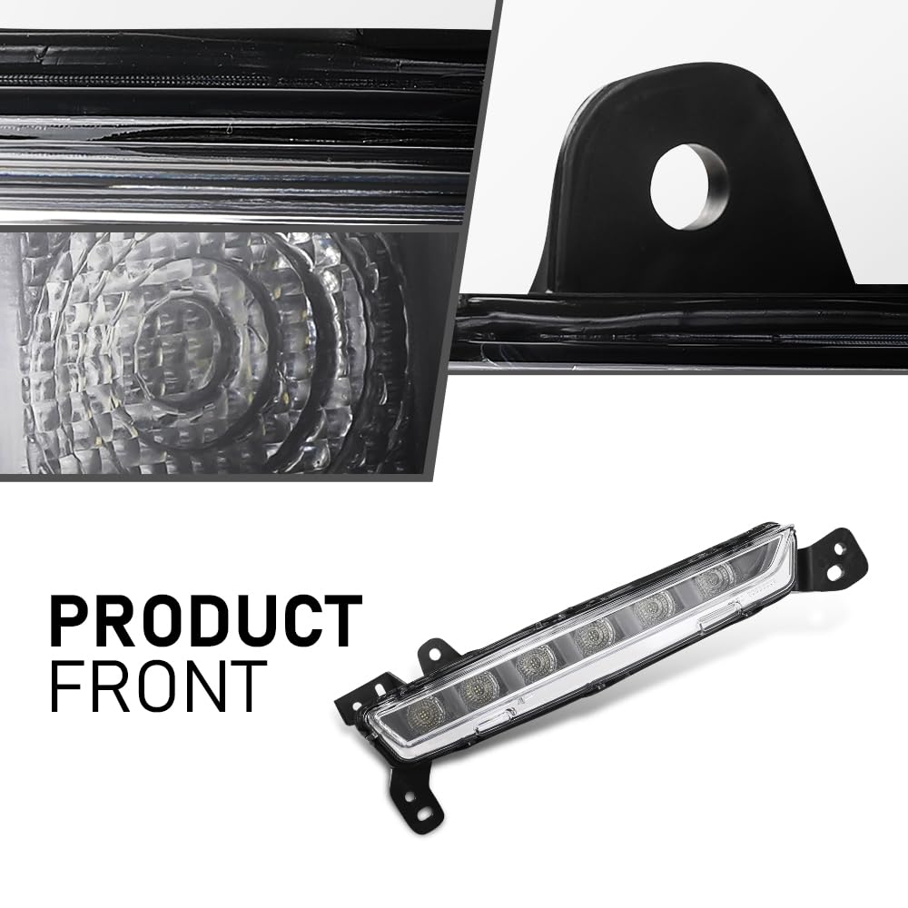 G-PLUS LED Fog Light Driver Daytime Parking Lamp RH Passenger Side Compatible with Lincoln MKZ 2017-2020 FO2521195, HP5Z13200A Black