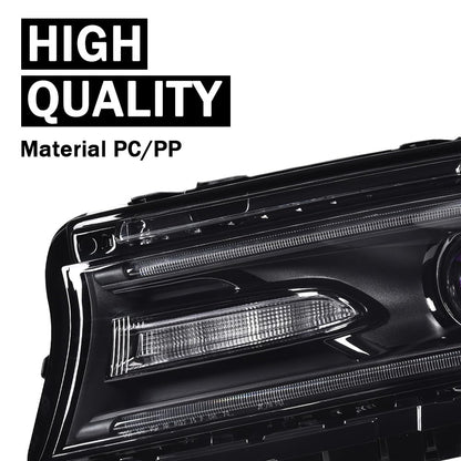 G-PLUS Headlight Fit for Dodge Charger 2015-2021, Left Bumper Headlamps,Clear Lens Black Housing Amber Reflector, CH2503270,faros delanteros