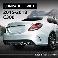 G-PLUS Rear Bumper Valance for Benz C-Class 2015-2016 Black Replacement Front View