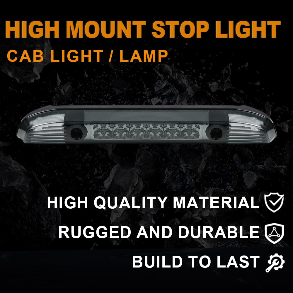 G-PLUS Smoked High Mount Stop Cargo Light LED 3rd Third Brake Light Assembly Compatible With Nissan Frontier Pickup 2001-2004
