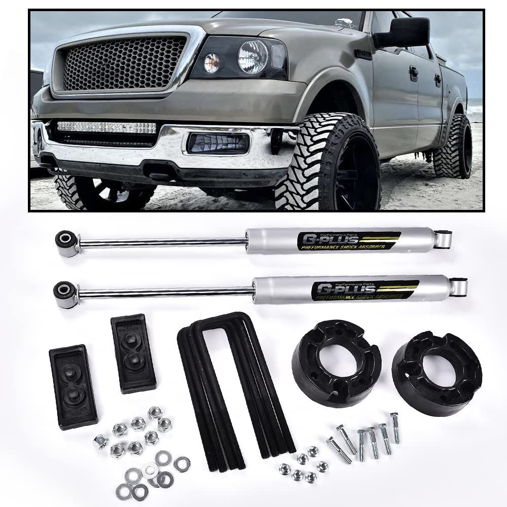 G-PLUS 2.5" Leveling Lift Kit W/ N3 Rear Shocks Struts Assemblies Kit Suspension Set Compatible With 2004-2008 F150 2WD 4WD (N3 Shocks Suspension Kit)