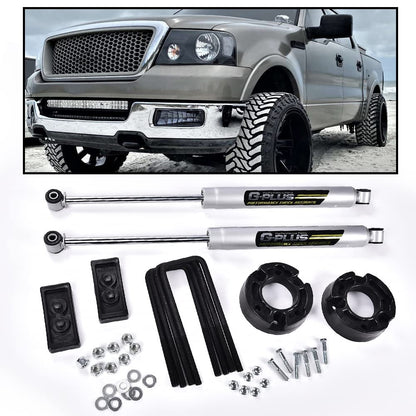 G-PLUS 2.5" Leveling Lift Kit W/ N3 Rear Shocks Struts Assemblies Kit Suspension Set Compatible With 2004-2008 F150 2WD 4WD (N3 Shocks Suspension Kit)