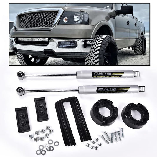 G-PLUS 2.5" Leveling Lift Kit W/ N3 Rear Shocks Struts Assemblies Kit Suspension Set Compatible With 2004-2008 F150 2WD 4WD (N3 Shocks Suspension Kit)