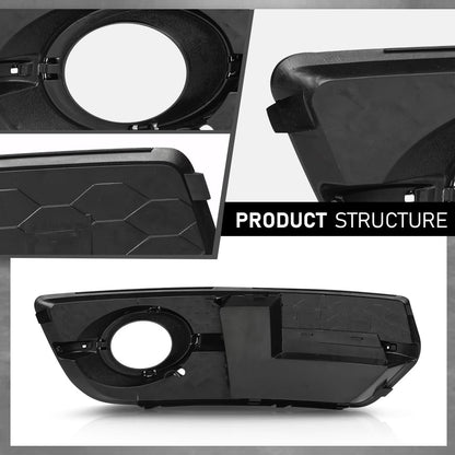 G-PLUS Pair Front Fog Light Cover Bezel, Compatible with Audi Q5 2009-2012, LH Driver & RH Passenger 2PCS, Gloss Black, 8R0807682A01C, 8R0807681A01C