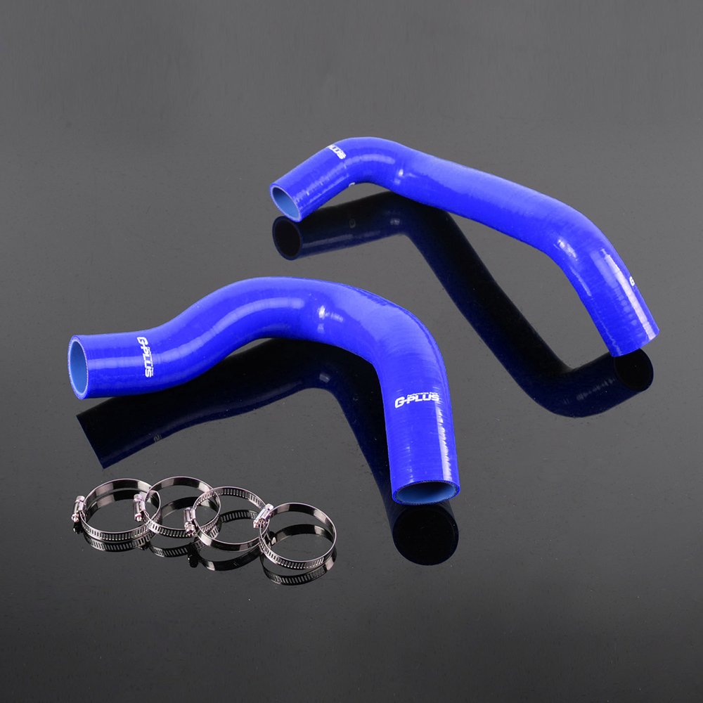G-PLUS Silicone Coolant Hose Kit Clamps Compatible With 1967-1980 V8 Cleveland Engine F Series Pickups /V8 Broncos,2PCS Blue
